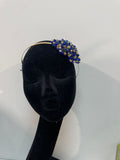 Iris in Royal Blue and Gold Crystals