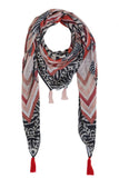 Zebra Print Scarf with Rust Accents
