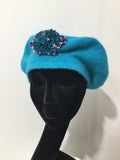 Blue Beret with Blue Crystals
