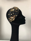 Teardrop in Black Gold and Amber Crystals