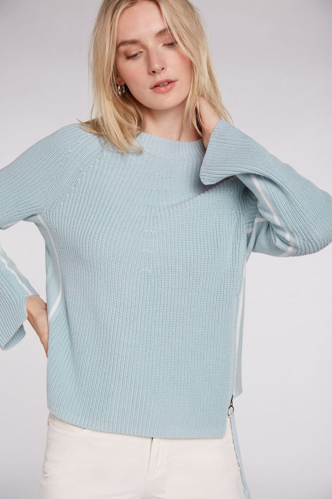 Cloud Blue Knit with Zip