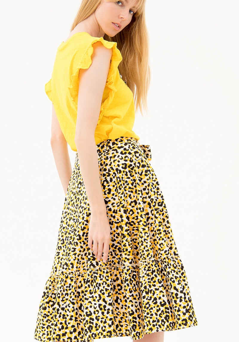 Animal Print Midi Skirt