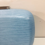 Paloma Blue Reptile Embossed Clutch