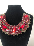 Small Collar - Burgundy Red with a touch of Gold