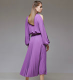 Purple Cold Shoulder Dress