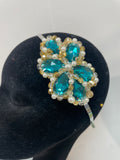 Iris in Turquoise Gold and Pearl