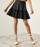Black Mini-Skirt with Pleats