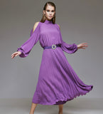 Purple Cold Shoulder Dress