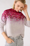 Pink Lavender and Grey Graphic Sweater