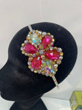 Iris in Fuschia, Gold and Silver