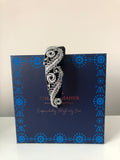 Coco Headpiece in Black Velvet Embellished with Silver Lace