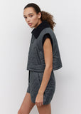 Navy Cropped Quilted Gilet