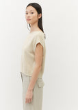 Sleeveless Jumper in Cotton and Linen Mix