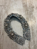 Large Collar - Babyblue Pearl & Silver