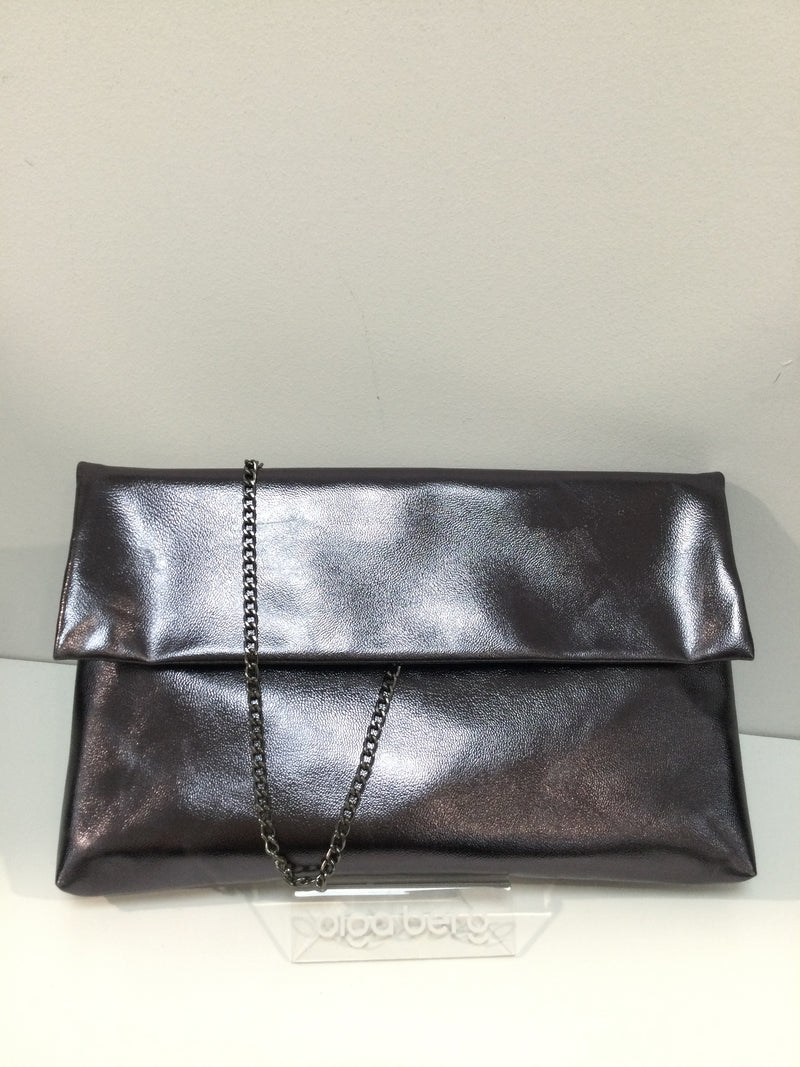 Gunmetal Metallic Clutch Bag