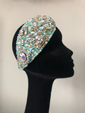 Teardrop in Mint Turquoise Gold Silver and Pearl