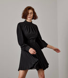 Pleated Dress with Belt