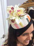 floral headpiece yellow pink
