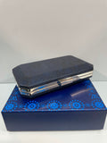 Metallic Navy Geometric Clutch