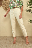 Beige Ankle Length Trousers
