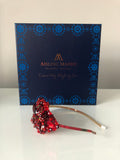 Plumeria Headpiece in Red and Wine Crystals with Gold Features