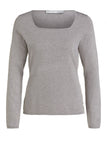 Beige Square Neck Lightweight Sweater
