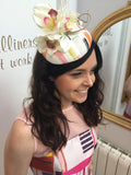 floral headpiece yellow pink