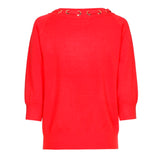 Red Sweater with Cropped Sleeves