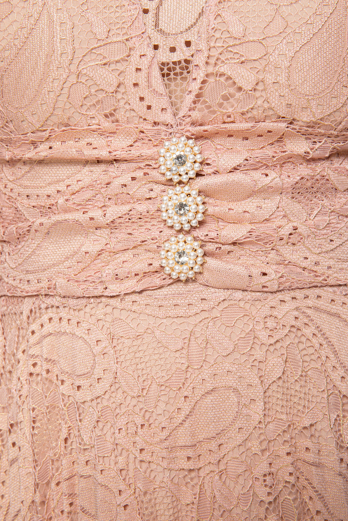 Dusty pink lace dress