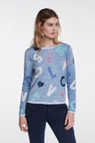 Navy Sweater with Letter Print