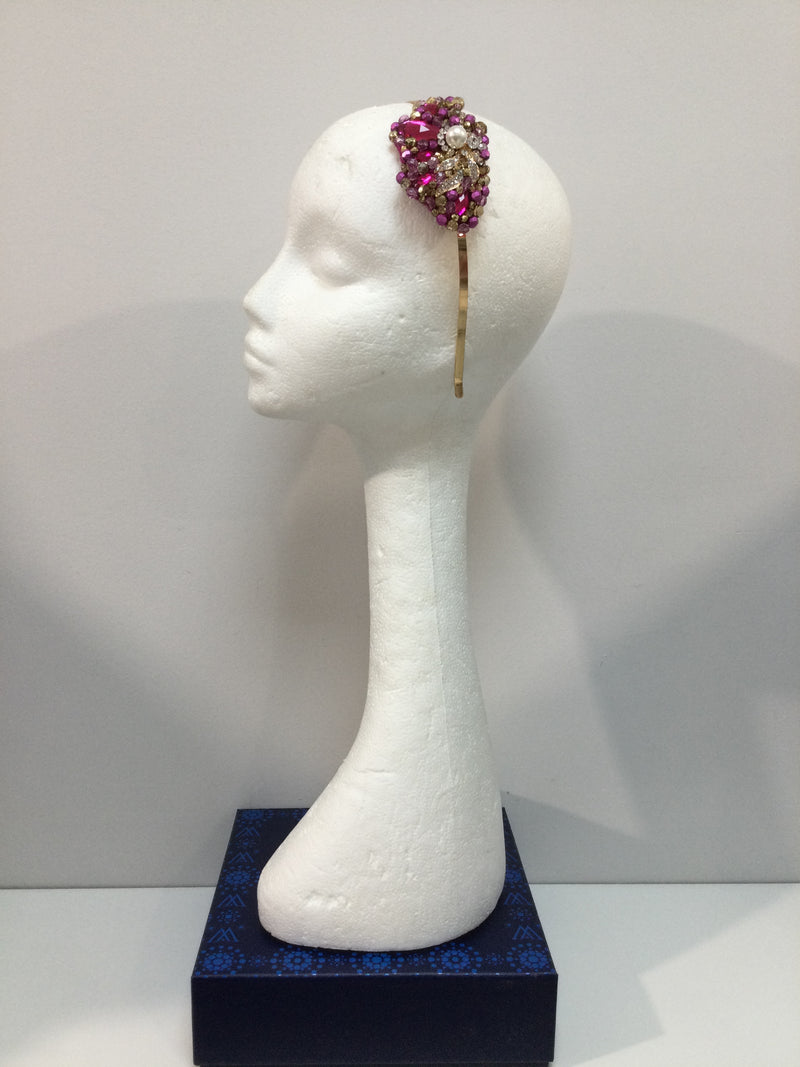 Iris in Fuschia, Hot Pink and Gold