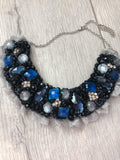 Small Collar - Black Navy & Silver