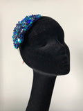 Plumeria Headpiece in Blue Turquoise and Navy Crystals