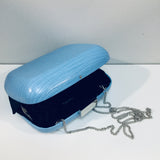 Paloma Blue Reptile Embossed Clutch