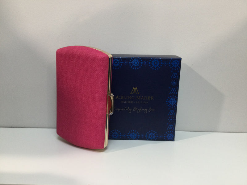 Woven Hot Pink Clutch