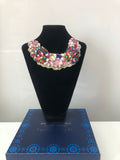 Small Collar - Pearl, Plum Pink and Multicoloured Crystals