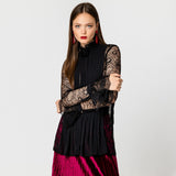 Lace and Pleated Blouse