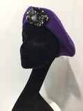 Purple Beret with Pewter Crystals