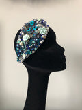 Teardrop in Navy Blue Turquoise Mint and Pearl