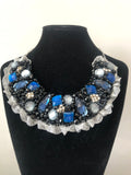 Small Collar - Black Navy & Silver