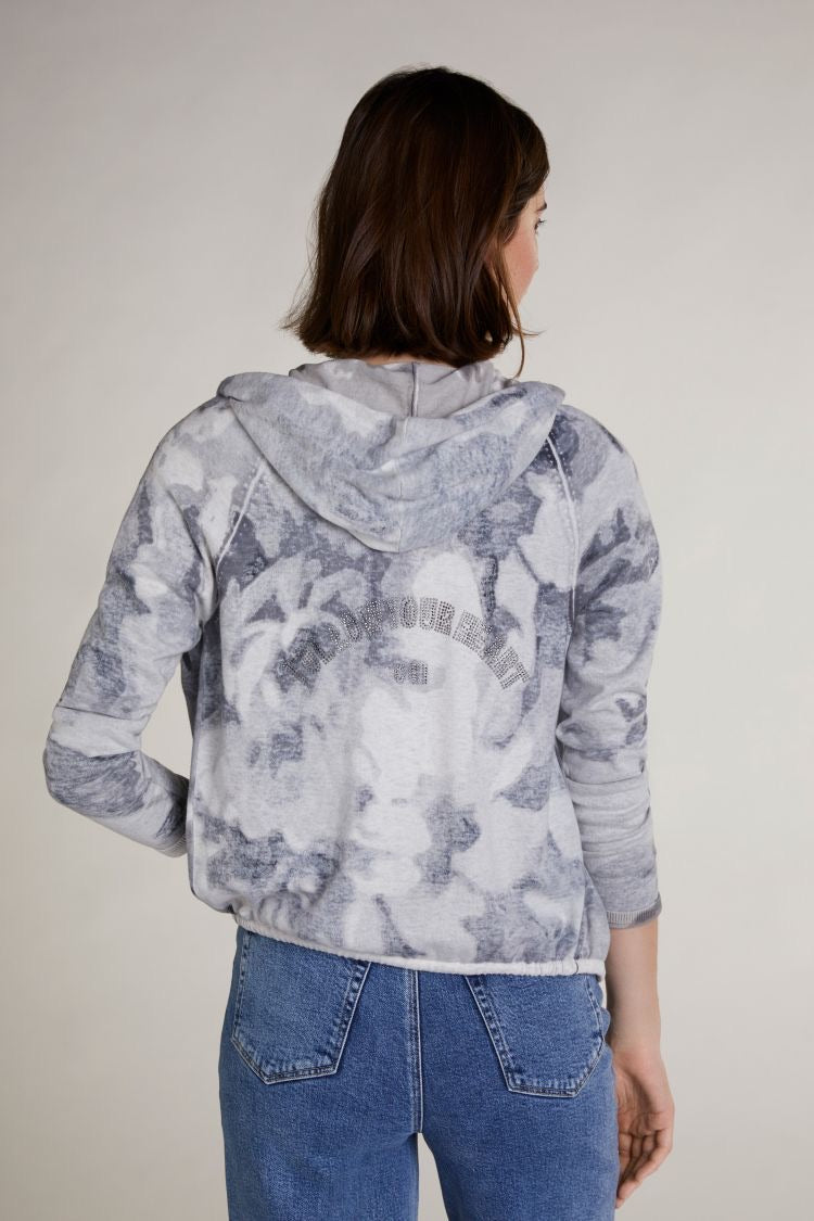 Grey Short Cardigan with Hood