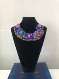 Small Collar - Blue & Purple  with Dark Gold Lace