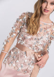 Lace Petal Top with Belt and Cami