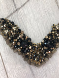 V Collar - Black & Gold with Gold Lace