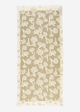 Flower patterned blended cotton and linen scarf