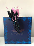 Blair Headpiece in Black and Pink with Crystals