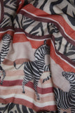 Zebra Print Scarf with Rust Accents