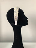 Coco Headpiece Embellished in Silver Cream and Silverthread Crystals