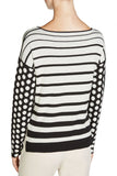Black and White Polka Dot and Striped Sweater