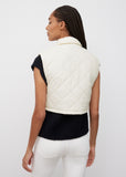 White Quilted Cropped Gilet